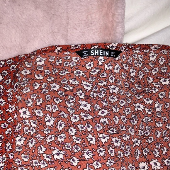 (Sold Elsewhere) SHEIN Floral Tie Top with Ruffles! - Picture 4 of 5